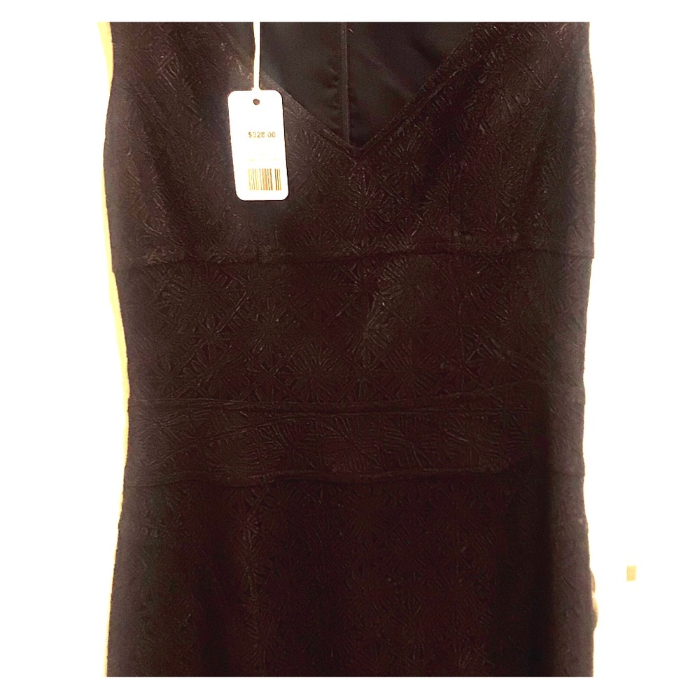 Kay Unger Chocolate Brocade Dress